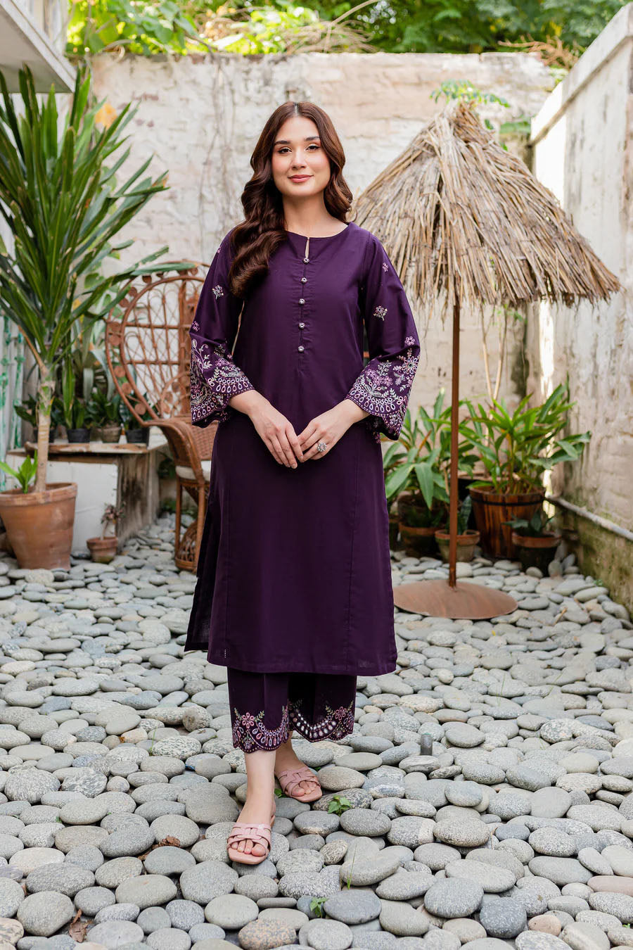 Vanda Orchid 2Pc - Embroidered Dress